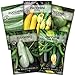 Photo Sow Right Seeds - Zucchini Squash Seed Collection for Planting - Black Beauty, Cocozelle, Grey, Round, and Golden - Non-GMO Heirloom Packet to Plant a Home Vegetable Garden - Productive Summer Squash new bestseller 2024-2023