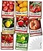 Photo Heirloom Tomatoes for Planting 8 Variety Pack, San Marzano, Roma VF, Large Cherry, Ace 55 VF, Yellow Pear, Tomatillo, Brandywine Pink, Golden Jubilee Tomato Seeds for Garden Non GMO Gardeners Basics new bestseller 2024-2023