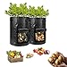 Photo HomeFoundry 10 Gallon Potato Grow Bags – 2 Pack Portable Aeration Fabric with Hook & Loop Window Garden Planting Bags for Vegetables-Carrots-Onion & Tomato’s new bestseller 2024-2023