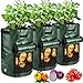 Photo JJGoo Potato Grow Bags, 3 Pack 10 Gallon with Flap and Handles Planter Pots for Onion, Fruits, Tomato, Carrot new bestseller 2024-2023