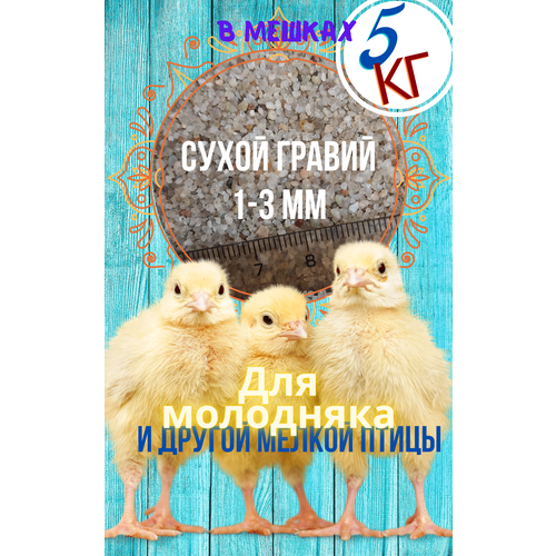 фотография Сухой гравий 1-3 мм, для молодняка кур, мешок 5 кг, купить онлайн за 685 рубл