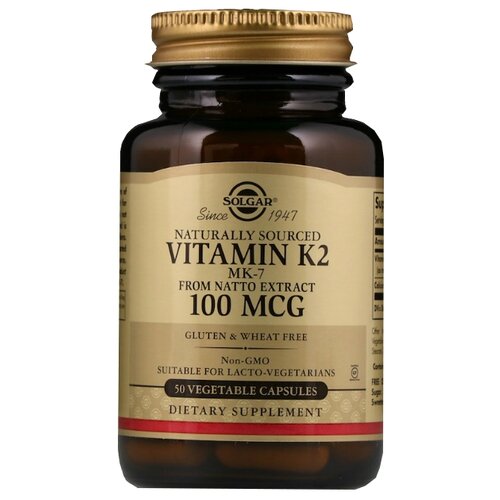 фотография Solgar Vitamin К2 капс., 100 мкг, 50 шт., купить онлайн за 2990 рубл