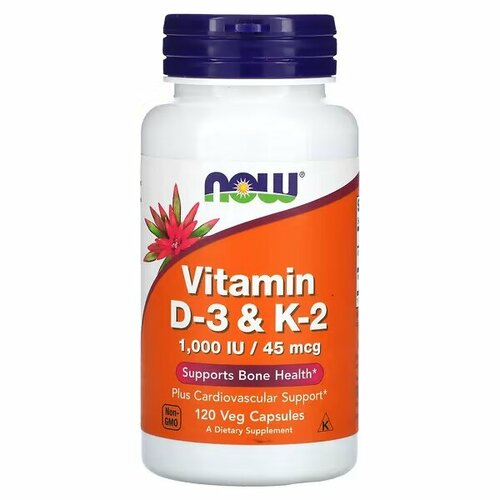 фотография Now Foods Vitamin D-3 & K-2 120 капсул, купить онлайн за 2769 рубл