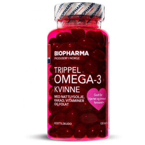 фотография Biopharma Trippel Omega-3 Kvinne капс., 155 г, 120 шт., шоколад, купить онлайн за 2311 рубл