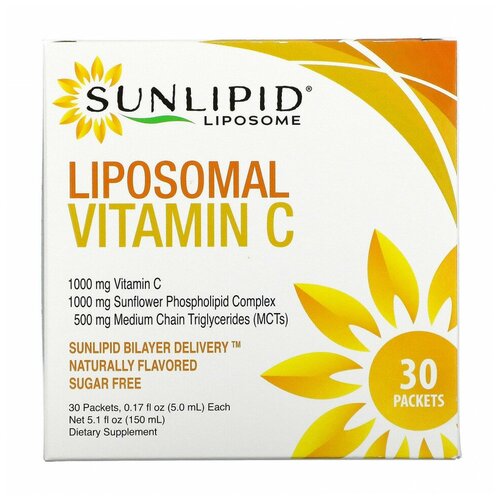 фотография SunLipid Liposomal Vitamin C Липосомальный витамин C, 30 пакетиков, купить онлайн за 5090 рубл