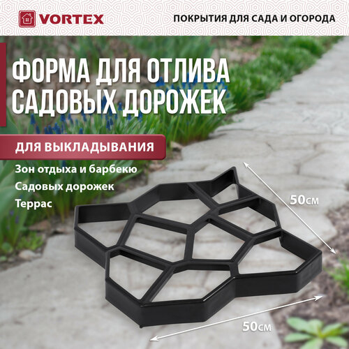 фотография Дорожка садовая VORTEX 24074 50x50, черный, купить онлайн за 926 рубл