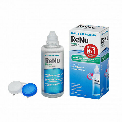 фотография Раствор для контактных линз Bausch&Lomb Renu MultiPlus 120мл, купить онлайн за 380 рубл