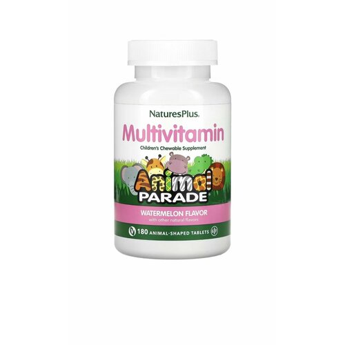 фотография Детские Мультивитамины NATURESPLUS Multivitamin Animal Parade 180 таблеток (Арбуз), купить онлайн за 4990 рубл