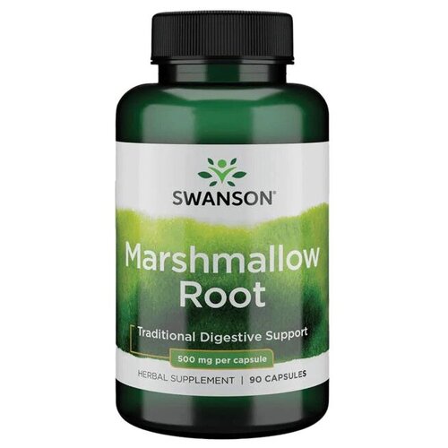 фотография Swanson Marshmallow Root (Корень алтея) 500 мг 90 капсул, купить онлайн за 1890 рубл