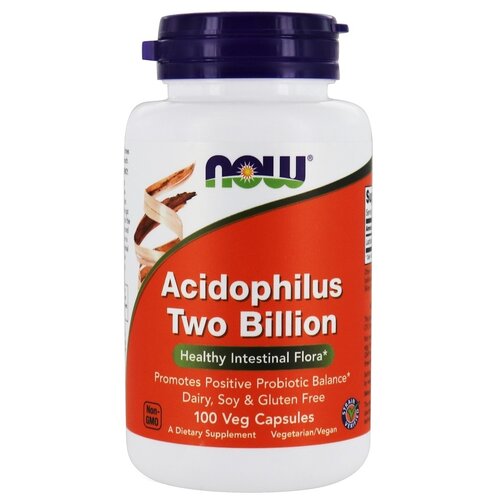 фотография Капсулы NOW Acidophilus Two Billion, 340 г, 100 шт., купить онлайн за 1280 рубл