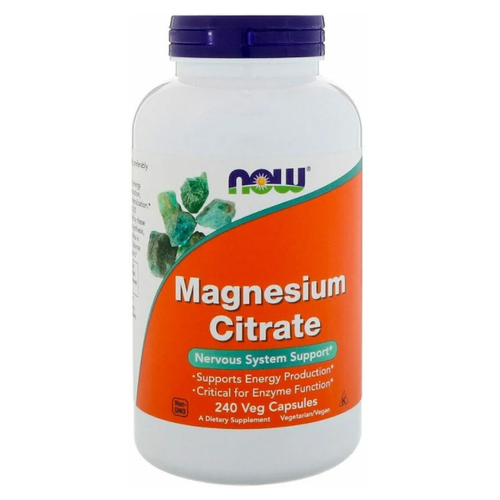 фотография Капсулы NOW Magnesium Citrate, 370 г, 370 мл, 240 шт., купить онлайн за 3600 рубл