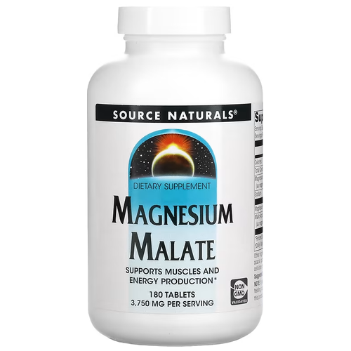 фотография Таблетки Source Naturals Magnesium Malate, 390 г, 180 шт., купить онлайн за 4554 рубл