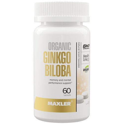 фотография Maxler Organic Ginkgo Biloba таб., 100 мл, 60 шт., купить онлайн за 949 рубл