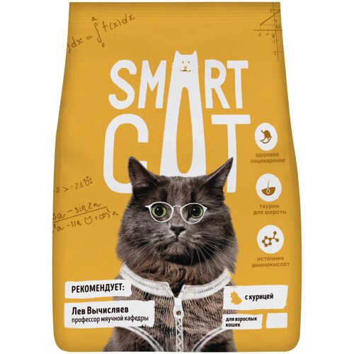 фотография Корм Smart Cat для кошек, с курицей, 1.4 кг, купить онлайн за 632 рубл