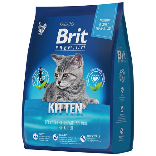 фотография Корм Brit Premium Kitten для котят, с курицей, 8 кг, купить онлайн за 4690 рубл